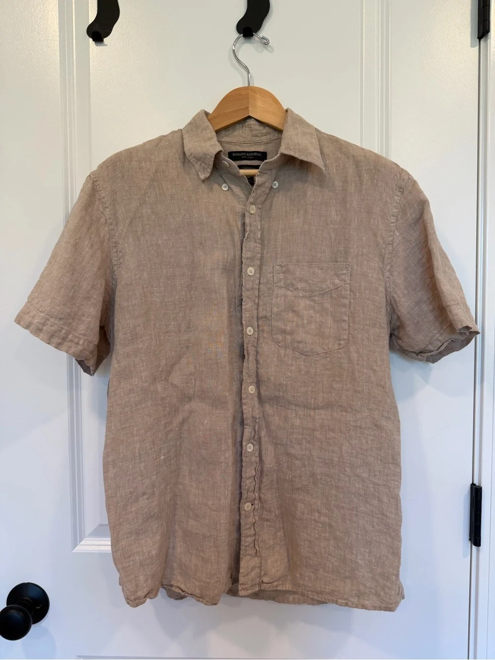 Banana Republic Men's Short-Sleeve Button-Down Shirt - Taupe